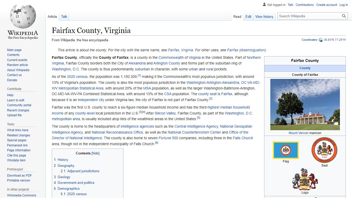Fairfax County, Virginia - Wikipedia